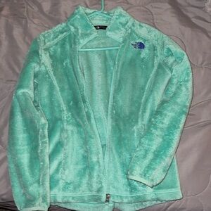Girls Teal Fleece North Face Jacket